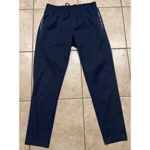 WOWIE Pants Mens Medium Blue Joggers Drawstring Aztec Print Pockets Athletic